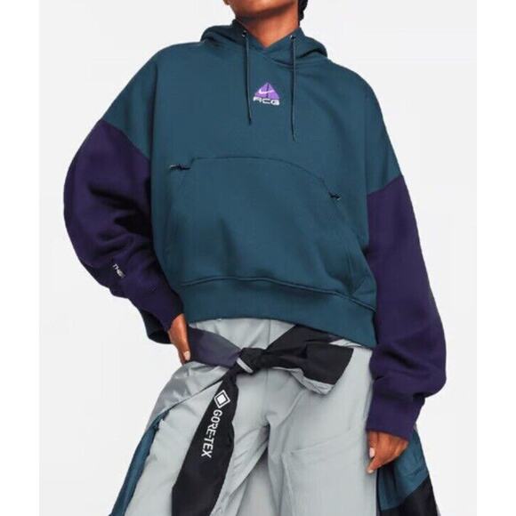 Nike ACG Therma-FIT Tuff Knit Fleece Hoodie Top Womens Small NEW